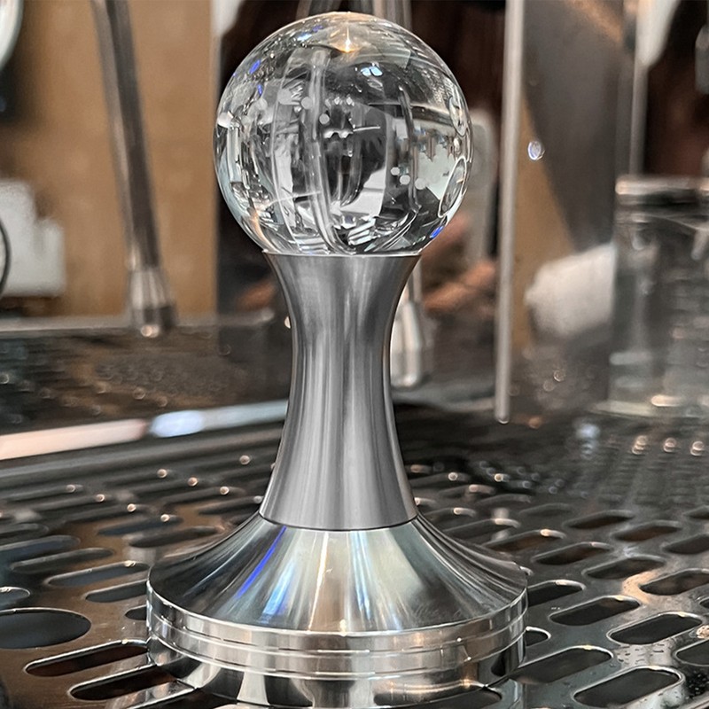 Crystal Ball Coffee Flat Tamper Stainless Steel Base Powder Hammer