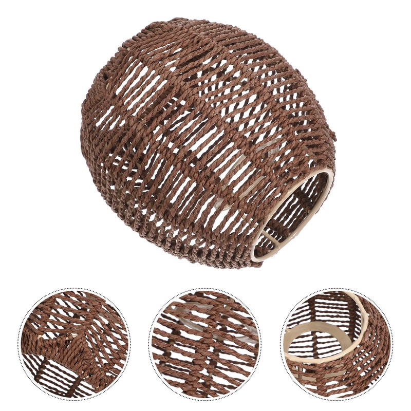 GANAZONO Wicker Rope Boho Basket Woven Rope Design Ceiling Pendant