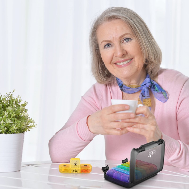 Fullicon Weekly Pill Box Organiser 3 Times A Day, Travel