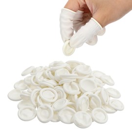 Pack of 100 Latex Finger Cots Finger Protection, Finger Cots Bandage Finger Caps, Antistatic Finger Covers, Latex Finger ​cot,Latex Nail Cover, for Tattoo, Beauty, Cosmetics, Cleaning, Jewellery