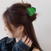 Shiny Cute Green Christmas Tree Hair Claw Clips - Mini
