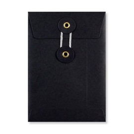 Envelope C6, 162 x 114 mm, black, twine closure, Japanese closure, envelope, envelope, kraft paper - pack of 10