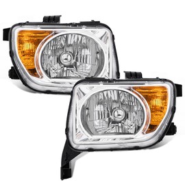 KUIPERAUTO OE Headlights Assembly Compatible for 2003-2006 Honda Element Clear Lens/Chrome Housing/Amber Reflector Front Lamps Driver and Passenger Side(Set of 2) #3151SCVA01,33101SCVA01