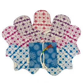 South India "Eco Femme" Cloth Napkins Washable Organic Cotton (Unbleached Skin) - Full Cycle Kit (7 Pieces + 1 Carry Pouch Included) GOTS Certified