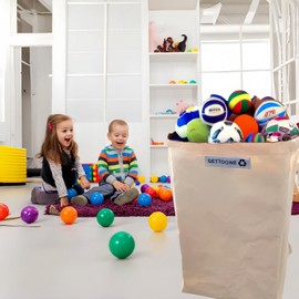 GETTOONE Lawn Garden Clippings Bags Yard Waste Bins Reusable Bags Leaf Container and Trash Bag With Two Carry Handles Two Size (Square Bigger)