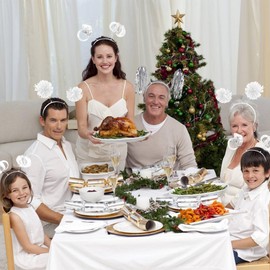 COCIDE 8Pcs Pom Pom Headbands Party Headbands Tinsel Wrapped Ponytails Headbopper Headwear for Birthday Festival (Silver, One size)