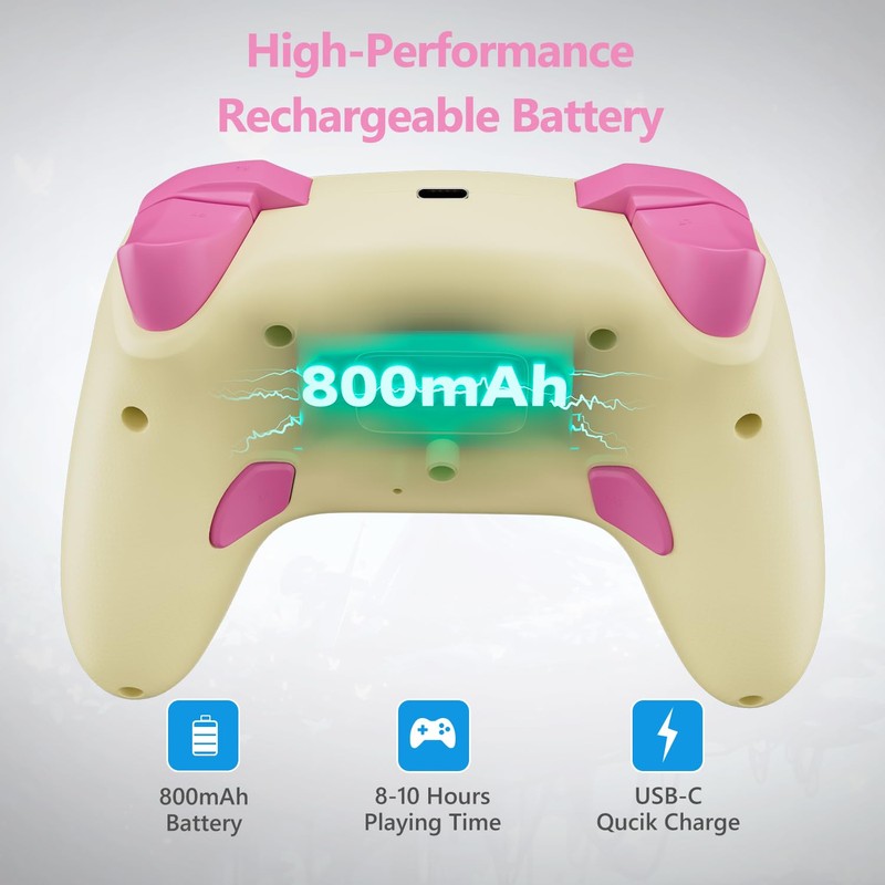 Wireless Switch Controller for Switch/Lite/OLED/Switch 2, Hall Effect Triggers &