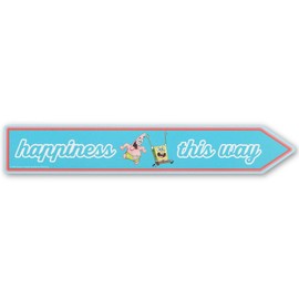 SpongeBob SquarePants and Patrick Happiness This Way Arrow Wood Wall Decor - Fun SpongeBob Wall Art for Home