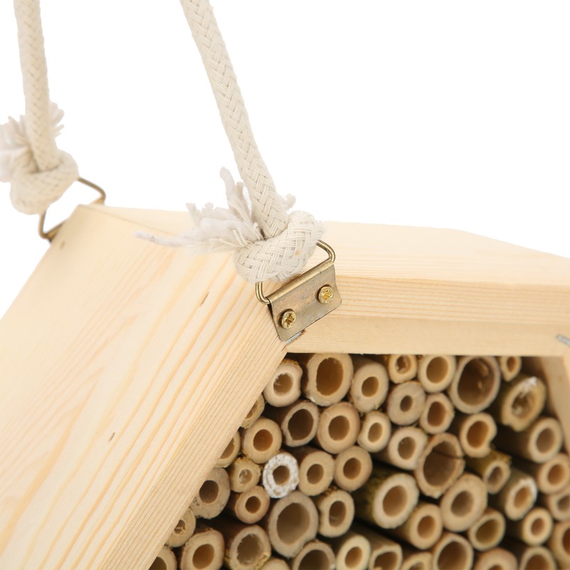 Wooden Bee House Decorative Hanging Insect House Insect Hotel for