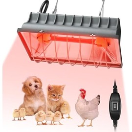 Chicken Coop Heat Lamp for Dog Kennel, Cat Bed, Reptiles & Incubators - 250W Adjustable Heat Lamp with 2 Heat Settings for Poultry, Livestock, and Pets