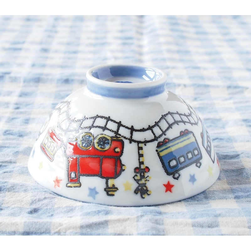 Minoru Pottery Kids Bowl, Train