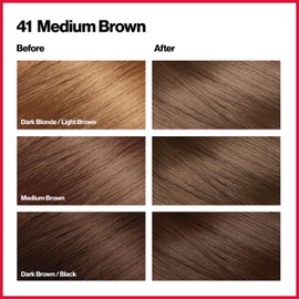 REVLON Colorsilk Beautiful Color Permanent Hair Color with 3D Gel Technology & Keratin, 100% Gray Coverage Hair Dye, 41 Medium Brown, 4.4 Ounce (Pack of 3)