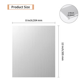Tynulox 1PCS 6061 Aluminum Sheet Metal 1/4" x 8" x 12", Aluminum Plates Covered with Protective Film, Heat Treatable Aluminum Flat Bar for DIY Craft, Industry