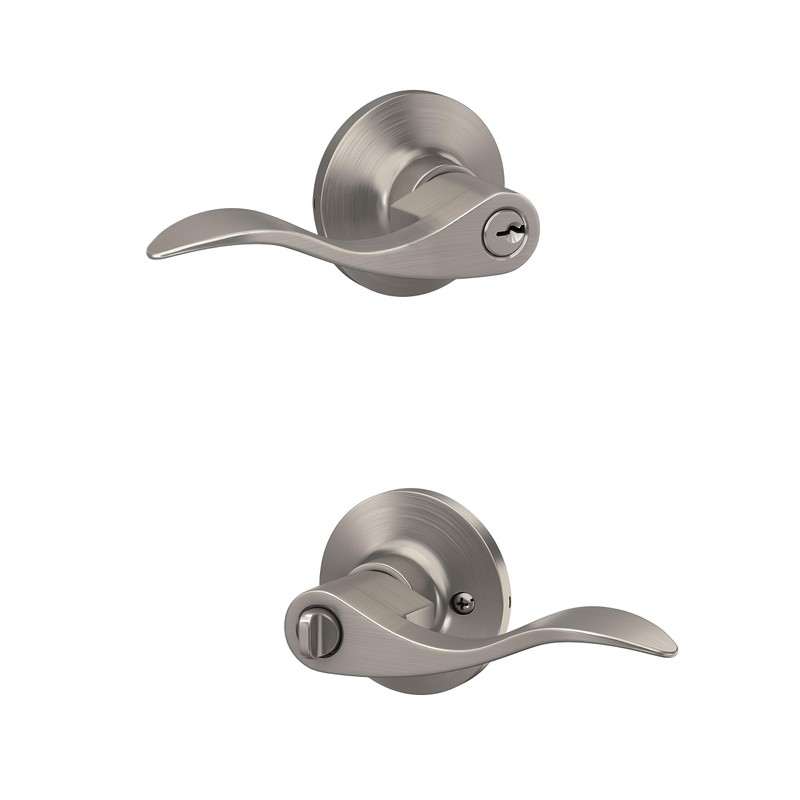 Lock Scout Wave Lever with Round Trim Keyed Entry Door