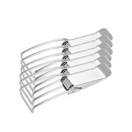 sourcing map Pack of 6 201 Stainless Steel Spring Switching Locking Pack Clamp 86 mm DE DE DE
