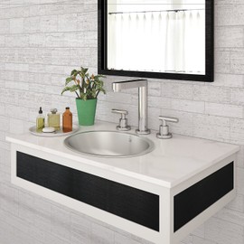 DECOLAV 1300-B Taji Stainless Steel Oval Drop-In or Undermount Lavatory Sink with Overflow, Brushed