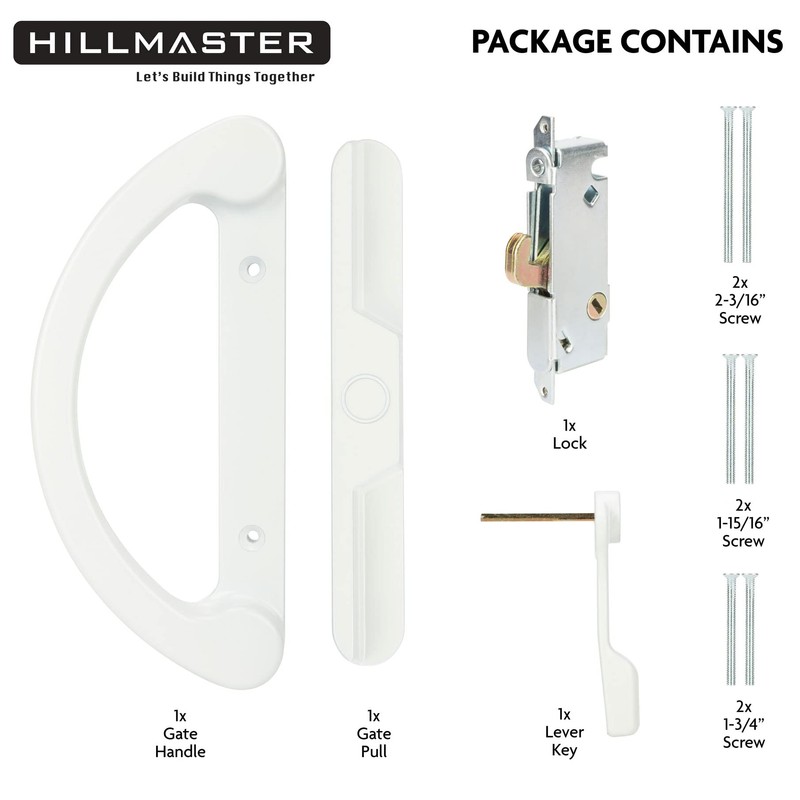 HILLMASTER Patio Door Handle Set with Mortise Lock 45° for