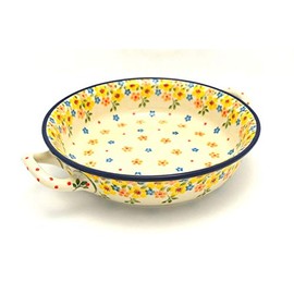 Polish Pottery Baker - Round with Handles - Medium - Buttercup