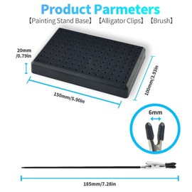 ABEST Model Painting Stand Base Holder 10 Pcs Alligator Clip Sticks with Base HolderAlligator Clip Stick Set for Airbrush Hobby Model Parts Models Assemble