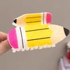 Back to School Hair Clips, Pencil Hair Clips, Yellow Resin