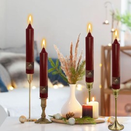 Red Taper Candles Sticks Unscented 9 inch Tapered Candle Ideal as Dinner Smokeless Long Burning Candlesticks for Weddings Dinner Party Home Decor