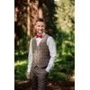 Alizeal Mens Solid Mini Squares Formal Banded Bow Ties (Red)