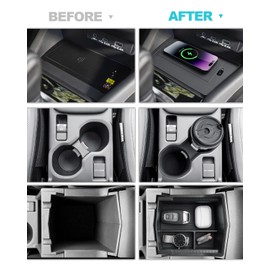 CDEFG 3PCS for 2025 Subaru Forester Center Console Organizer Tray Forester 2025 Accessories Middle Console Cup Holder Wireless Charing Pad 2025 Forester Storage Box