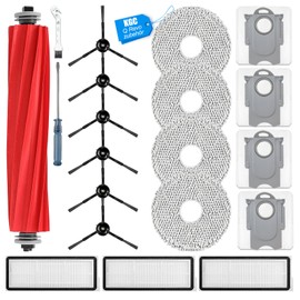 KGC 20 St1ck Zubeh?rset f1r Roborock Q Revo/ P10 Staubsaugerroboter??Not for Q Revo S/Pro/Maxv??1 Hauptb1rste,3 Hepa-Filter,6 Seitenb1rsten,4 Wischt1cher,4 Staubbeutel?1 Schraubendreher?1 Reinigungsb1rste