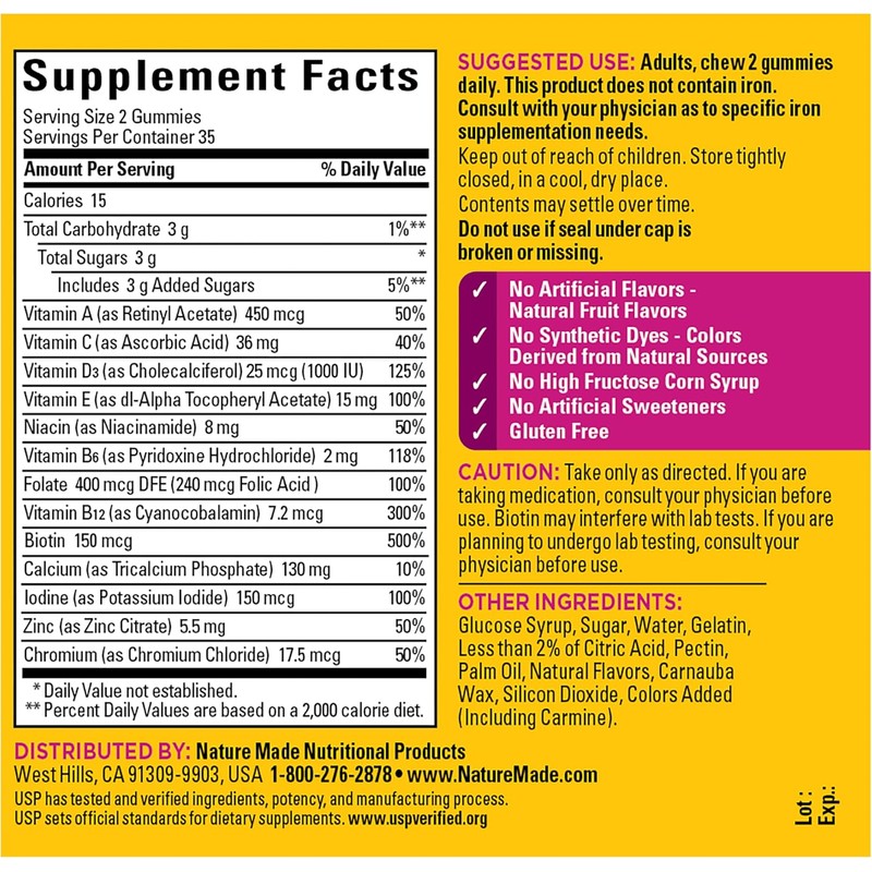 Nature Made Multivitamin For Women, Womens Gummy Multivitamins for Daily