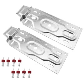 LQ Industrial 1 Pair Silver Wall Mounted Galvanised Iron Bracket for Air Conditioner Indoor Unit Universal Hanging Plate Hook Support Bracket Plate Parts Accessories with Screws