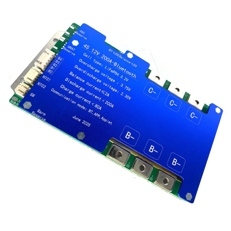 4S 200A 12V Smart BMS BT LiFePO4 Li-ion LTO Active