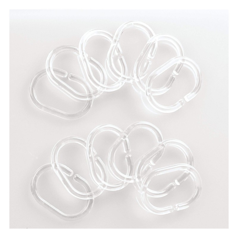 iDesign Basic Shower Curtain Rings Shower Curtain Holder 4.14 x