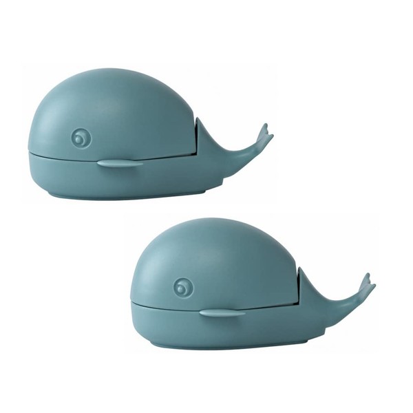 BESTonZON Creative Small Whale Washing Clothes Shoes Scrubber Brushes/Sink Shape Soap Dish for Bathroom Shower Kitchen Accessories Pack of 2