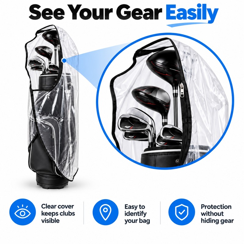 Waterproof Golf Bag Rain Cover for Club Protection – Zippered