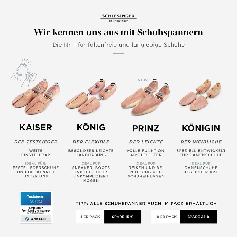 Schuhspanner Zedernholz König 1er, silber, Gr. 41/42