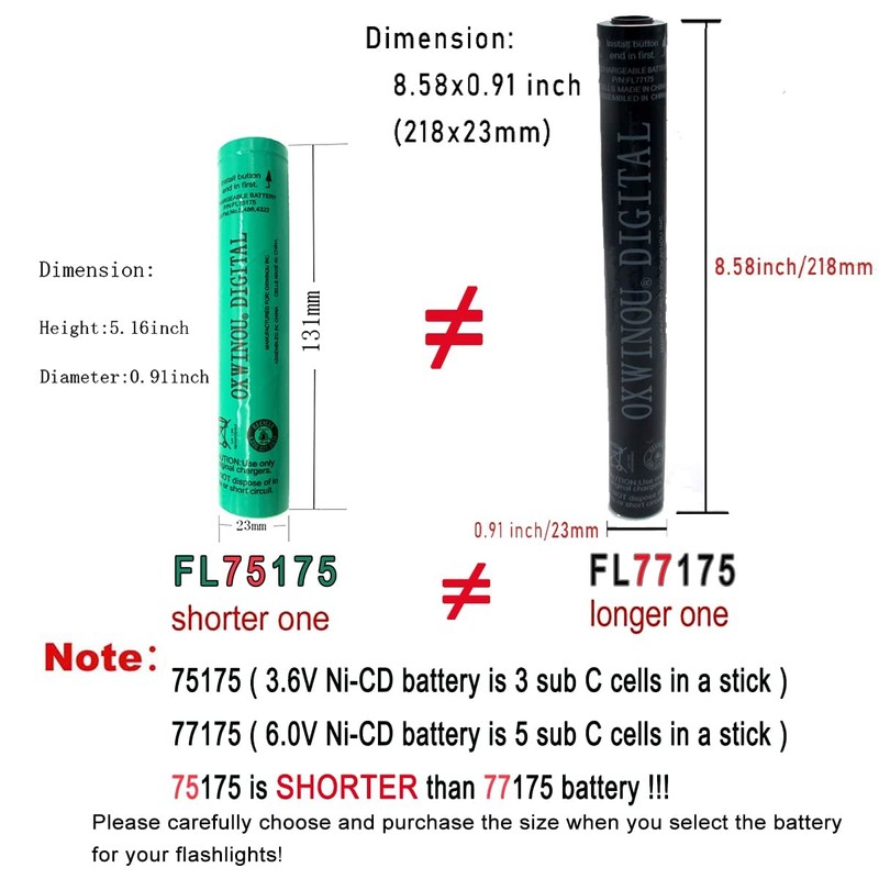 OXWINOU 3.6v Compatible with streamlight 75175 Battery streamlight Batteries 75375