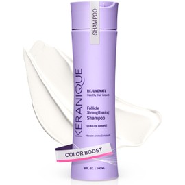 Keranique Keratin Amino Complex Color Boost Scalp Revitalizing Shampoo for Treated Hair, 8 oz - Sulfate, Paraben, Dye Free, Protects Cuticle, Prevents Fade, Moisturizing, Unisex