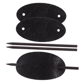 FRCOLOR 3pcs Leather Hair Pin Set for Long Hair Durable and Comfortable with Stick for Elegant Buns and Ponytails for Women