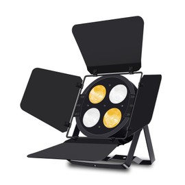 ENDYSHOW Stage Lights with Barn Doors,200W COB LED Par Can Lights,2IN1 Cool White&Warm White Uplighting DMX512 Sound Activated DJ Spotlights for Stage Events Concert Church Theater Wedding Parties