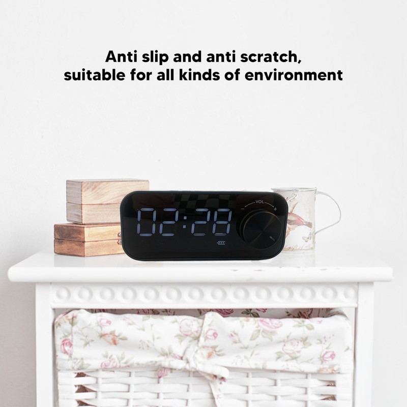 Mini Bluetooth Speaker Heavy Bass Dual Alarm Clock Portable Wireless