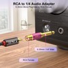 J&D RCA to 1/4 Audio Adapter 4-Pack, 6.35mm Mono Plug