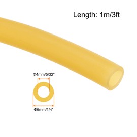 Rebower Natural Latex Rubber Tubing 4mm x 6mm 3ft(1m) Rubber Hose Highly Elastic [for Exercise, Stretching, Laboratory, Home Tube] / Yellow