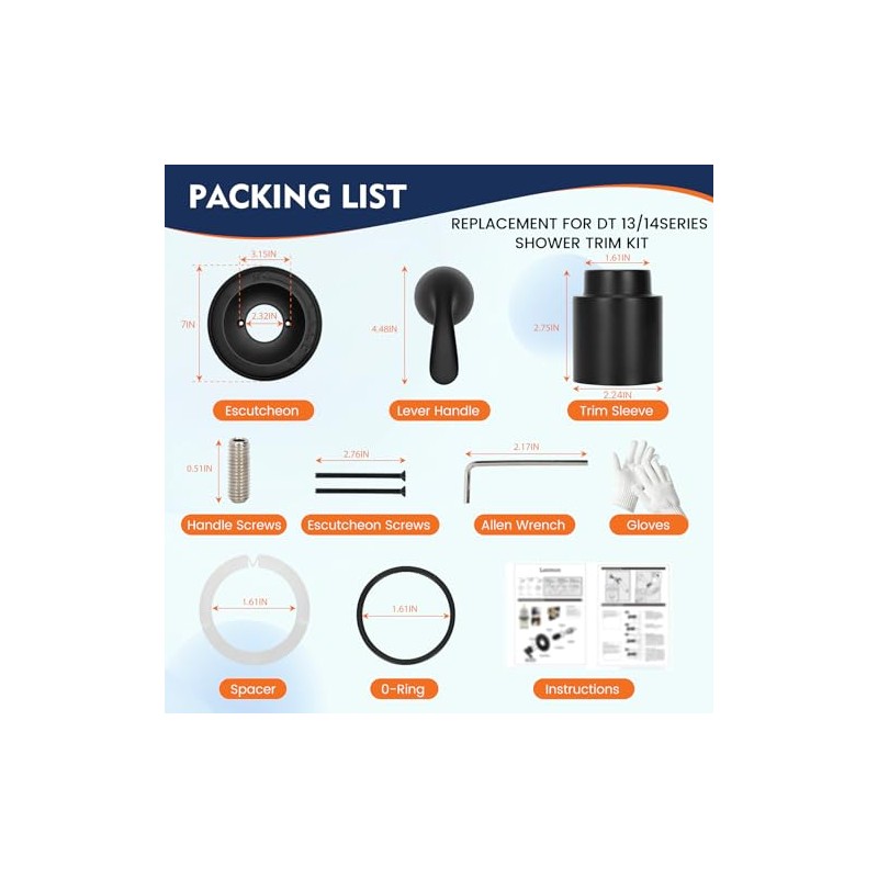 Replacement for delta Classic 13/14 Series Single-Function Shower Valve Trim