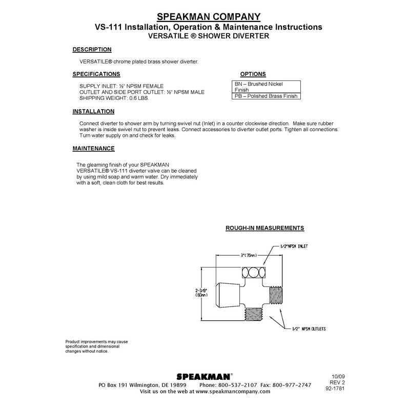 Speakman VS-111 Bathroom-Hardware, Polished Chrome