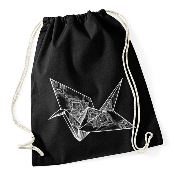 Autiga Gym Bag Origami Crane Bird Ornaments Boho Triangle Polygon