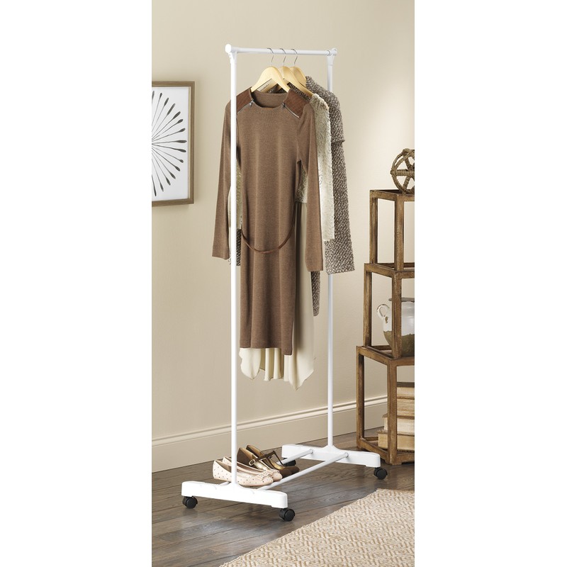 Whitmor Rolling Garment Rack White