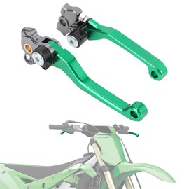 IUVWISN Motorcycle Brake Clutch Lever Pivot Levers Set Adjustable CNC for KX 250 450 KX250 21-23 KX450 19-23 KX250X KX450X 21-23 Dirt Bike Green