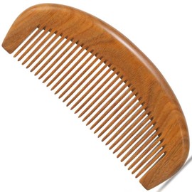 Moreinday Wooden Comb for Men, Wooden Beard Comb, Fine Tooth for Straight Hair - Green Sandalwood