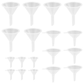 Mini Kitchen Funnel, Plastic, 18 Pieces Funnel, Reusable, Laboratory Funnel, Funnel Jam, Funnel Set for Cosmetic Samples, Oil Funnel