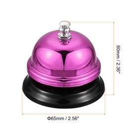 sourcing map Desk Bell, 65mm(2.56") Dinner Bell for Restaurants, Service Bell, Rose Red